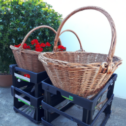 Cestas y recogedores para la cosecha de tu huerto o jardín. Recolecta flores, frutas, hortalizas y verduras y transportalas en estas cestas muy cómodamente.
